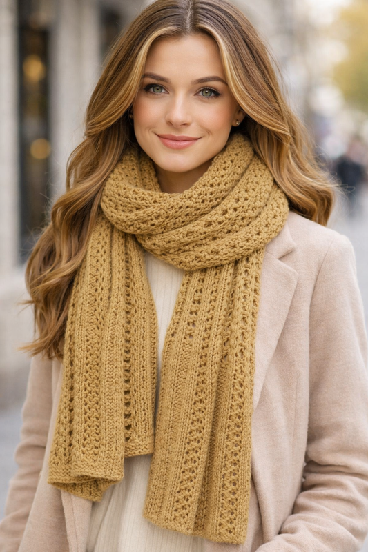 Wheat Classic Knit Scarf