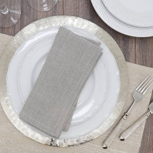 1183 - Silver Shimmer Cotton Blend 18" Dinner Napkin