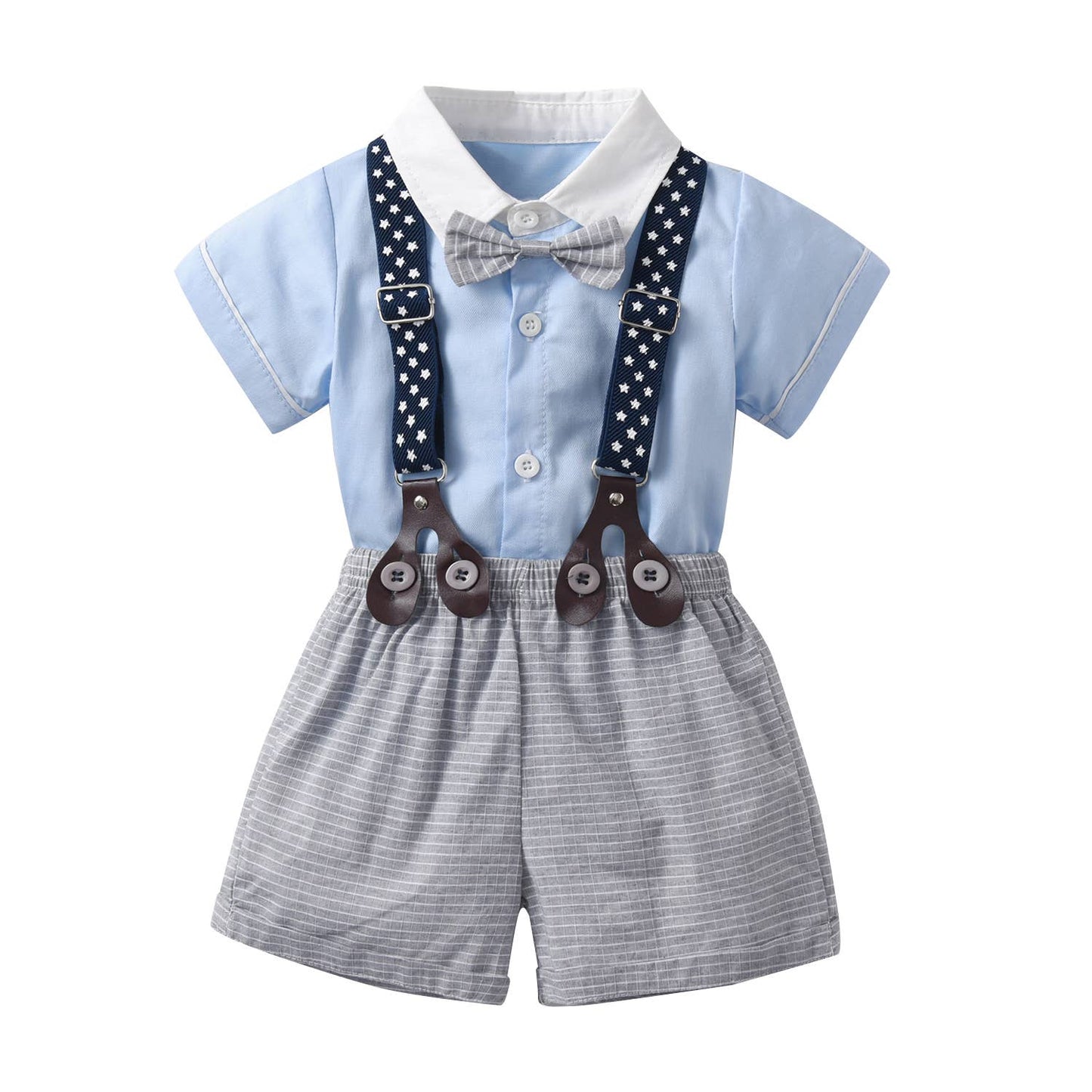 Blue Grey Formal Wear 3pcs Baby Outfit