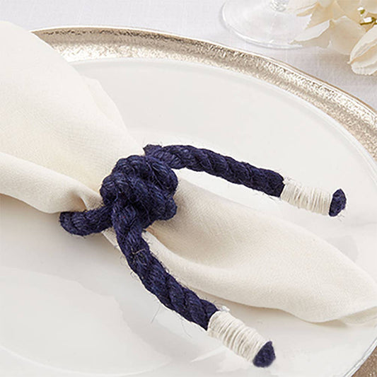 NR801 - Navy Blue Knotted Rope Napkin Ring