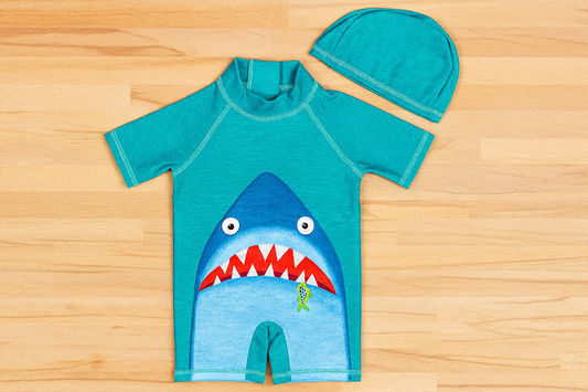 Green Shark UPF 50+ Sun Protection 2pcs Boy Swimwear Set