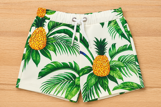 Green Tropical Pineapple Boy Swim Trunks