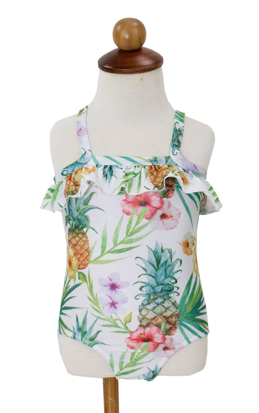 Tropical Flamingo One-Piece Girl Swimsuit