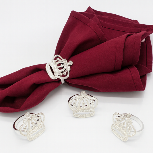 Silver Jeweled Crown Npakin Ring Holder