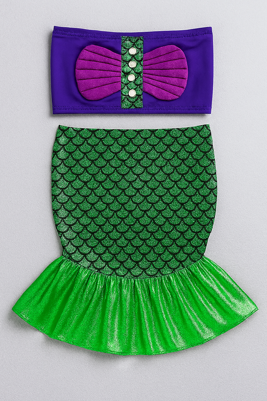Little Mermaid 2pcs Girl Costume Outfit
