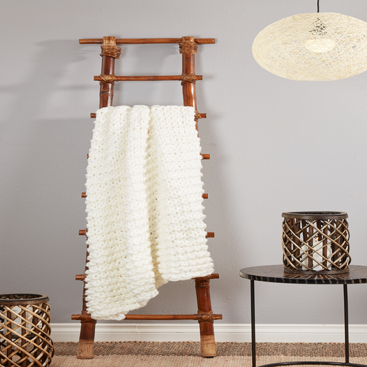 TH582 - Ivory Chucky Knit Throw Blanket