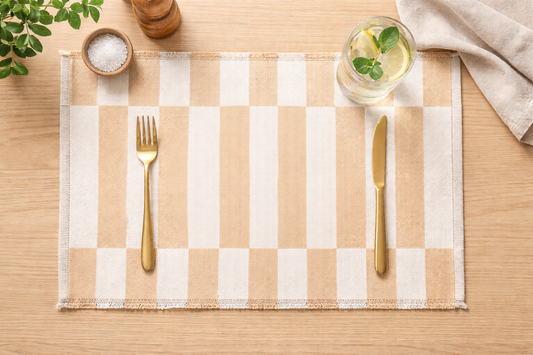 Natural Stripe Reversible Woven 14"X19" Placemat