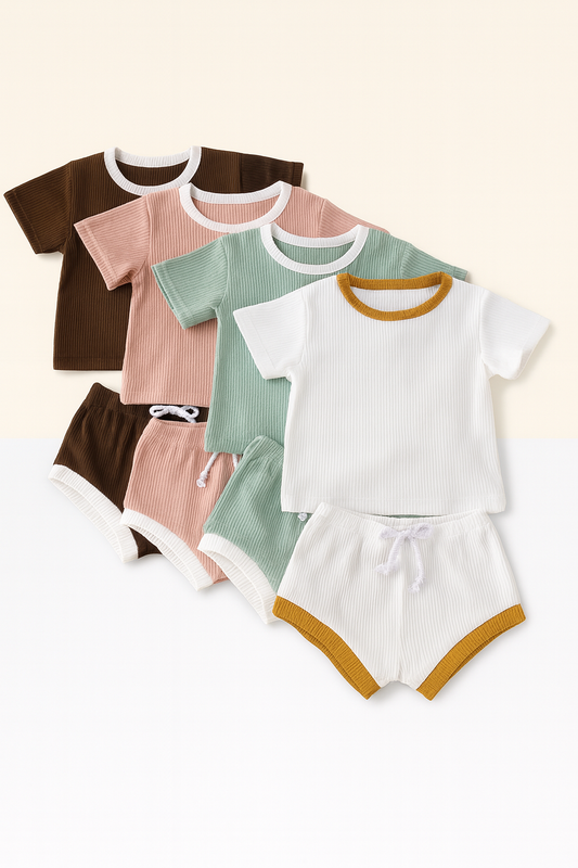 Knit Cotton Baby T-Shirt and Shorts