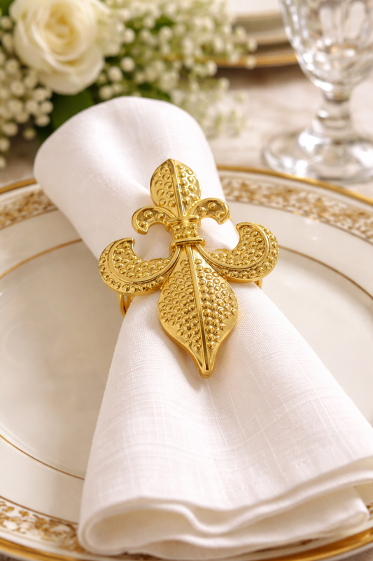 Gold Fleur De Lis Napkin Holder Ring