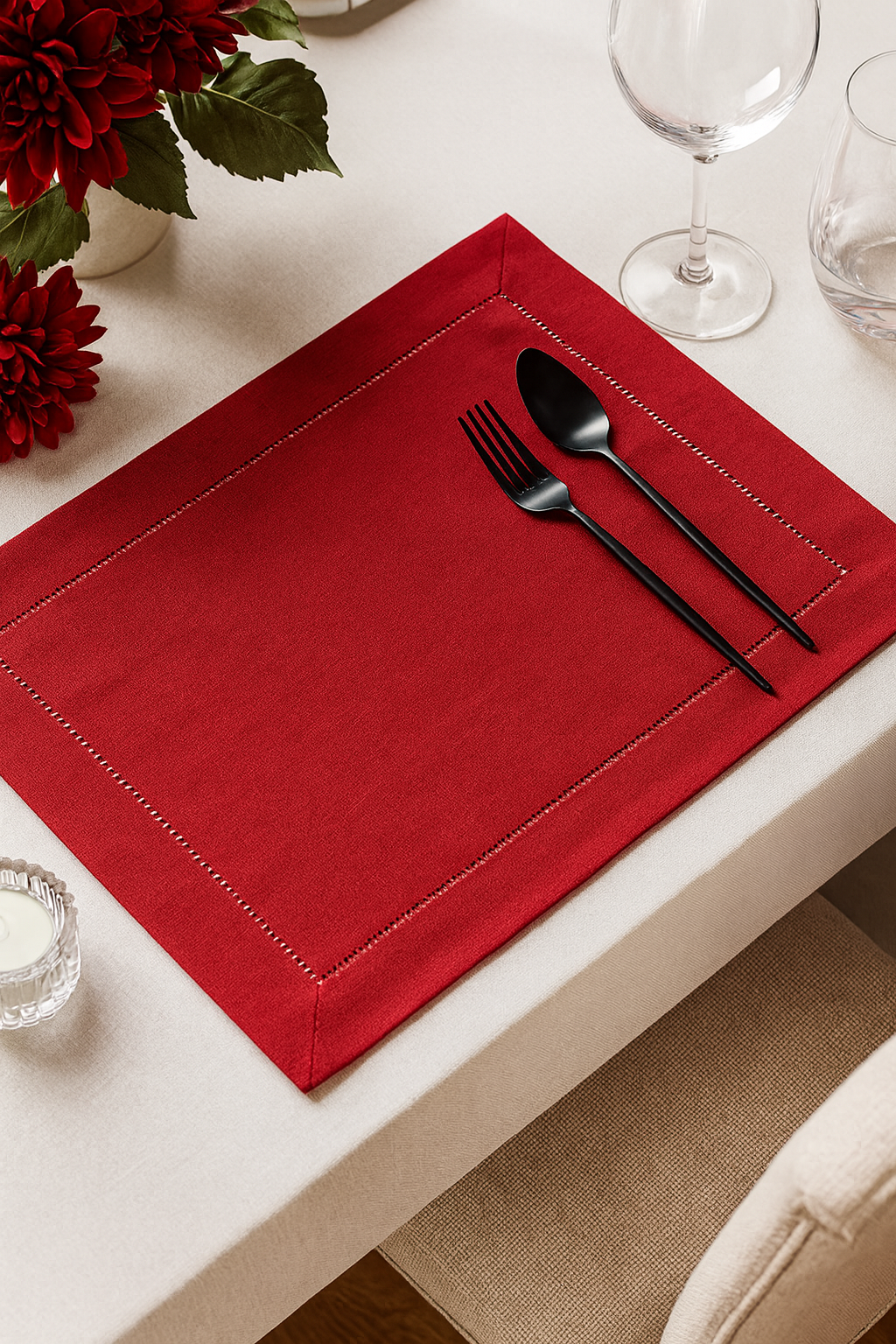 6301 - Red Hemstitched 14"x20" Placemat