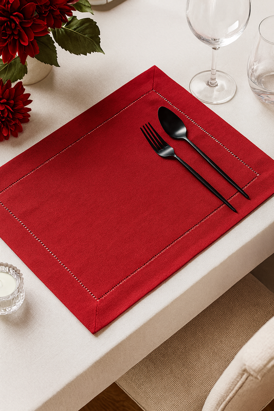 6301 - Red Hemstitched 14"x20" Placemat