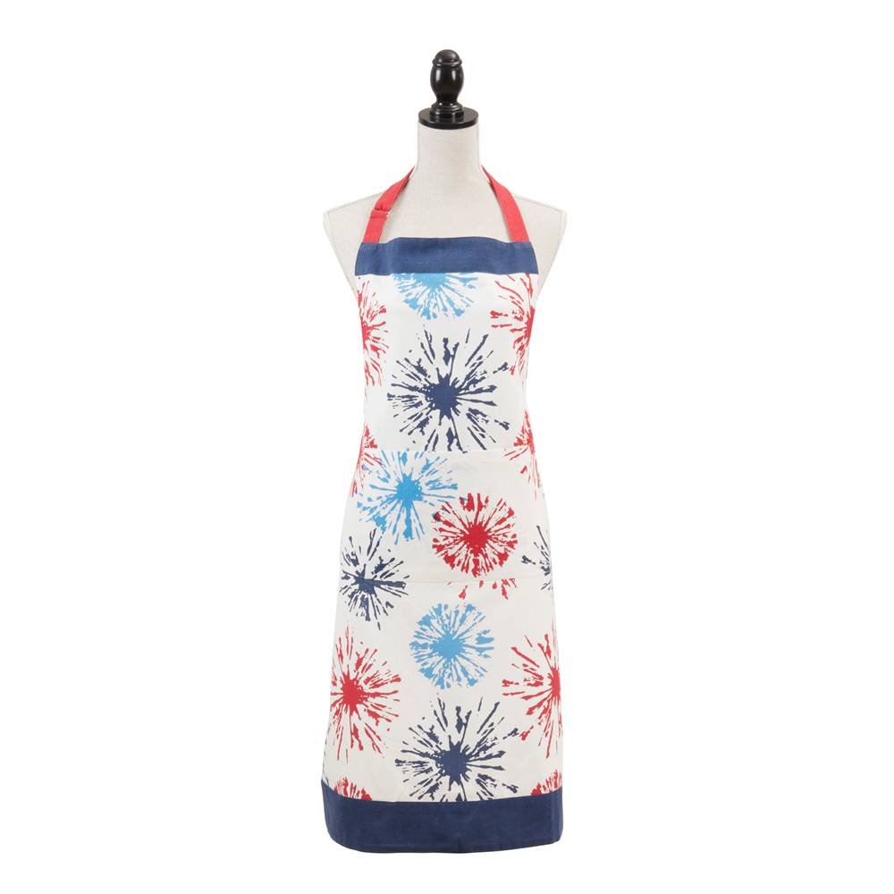 7401 - Firework Full Sized Cotton Tie Back Cooking Apron