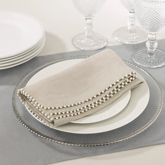 10794 - Pearl Border 18" Cloth Napkin
