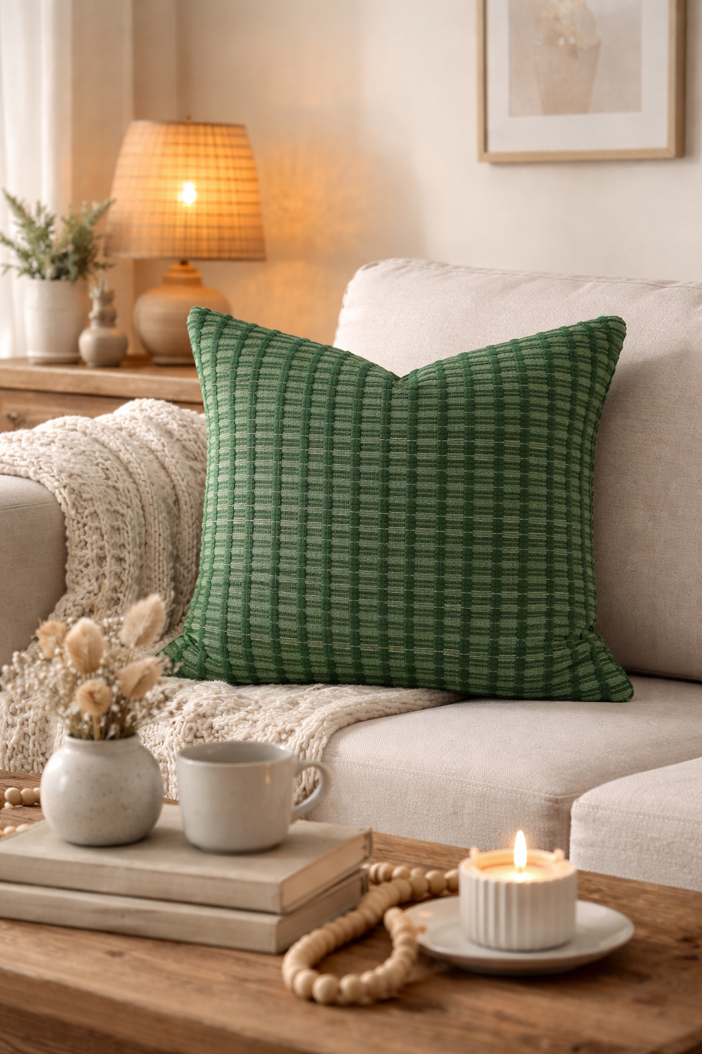Emeraold Textured Modern Woven 18" Throw Pillow