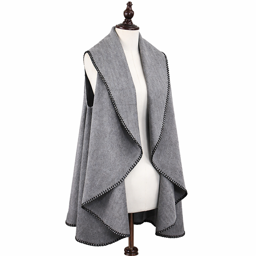 Grey Whipstitch Woolly Sweater Vest