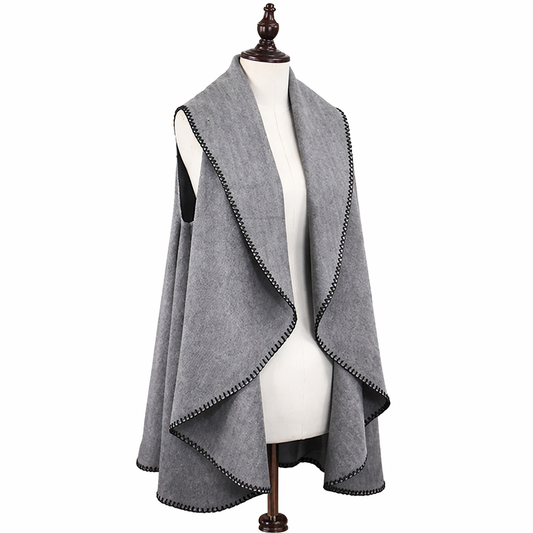 Grey Whipstitch Woolly Sweater Vest