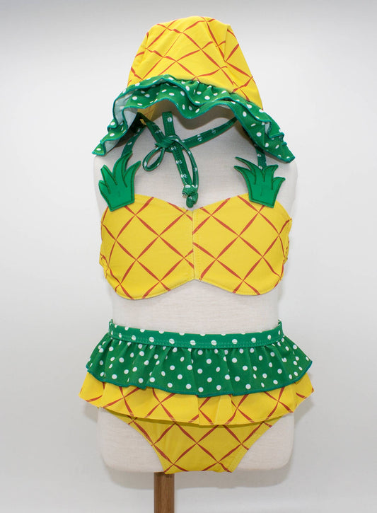 Yellow Pineapple 3-Piece Toddler Swimwear Set