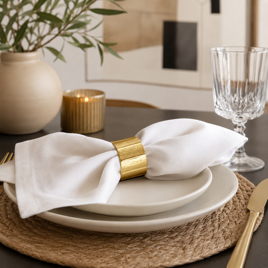 Gold Hammered Metal Napkin Ring