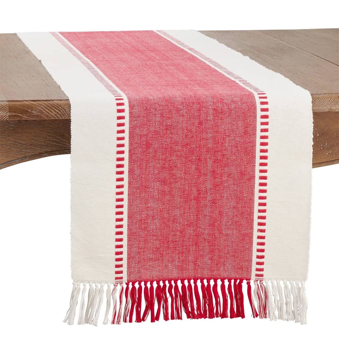 784 - Red Stripe Cotton 16"x72" Table Runner