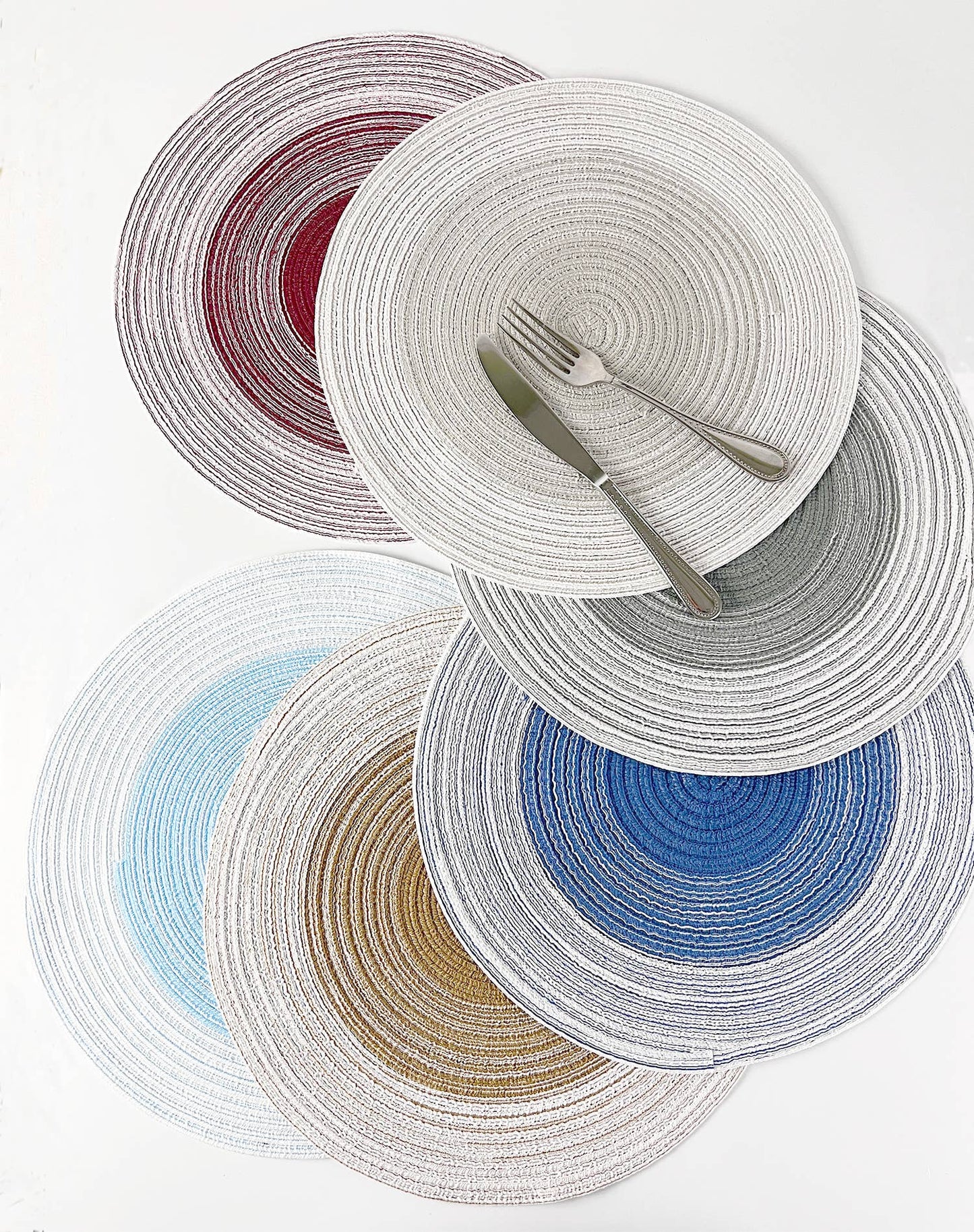 PM0026 - Gradient Ramie Textured 14" Round Placemat