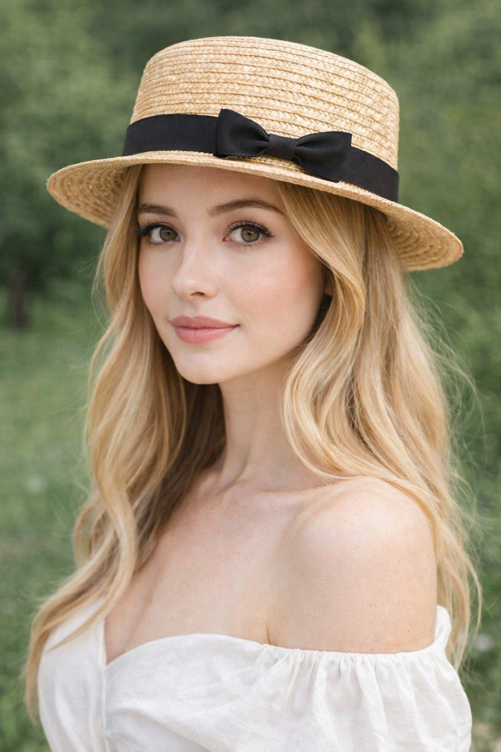 Boater Straw Fedora Women's Sun Hat