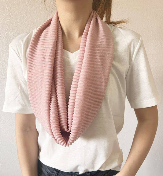 Pink Crinkle Pleated Soft Square Scarf