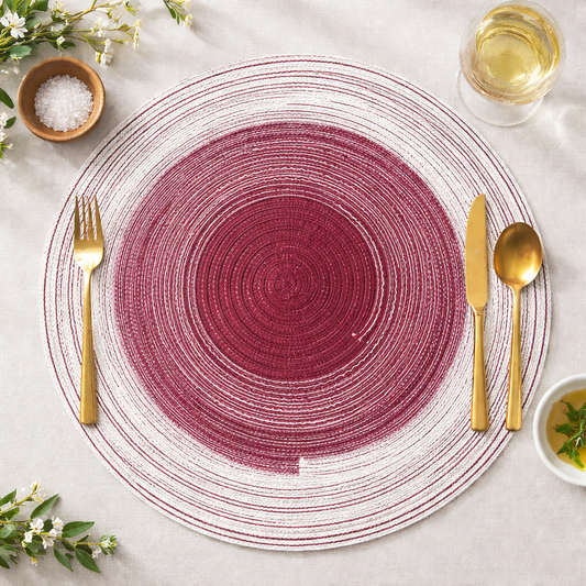 Red Gradient Ramie 14" Round Placemat