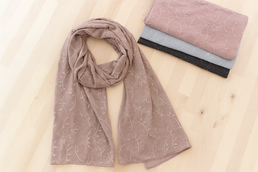 Shimmering Jacquard Floral Scarf
