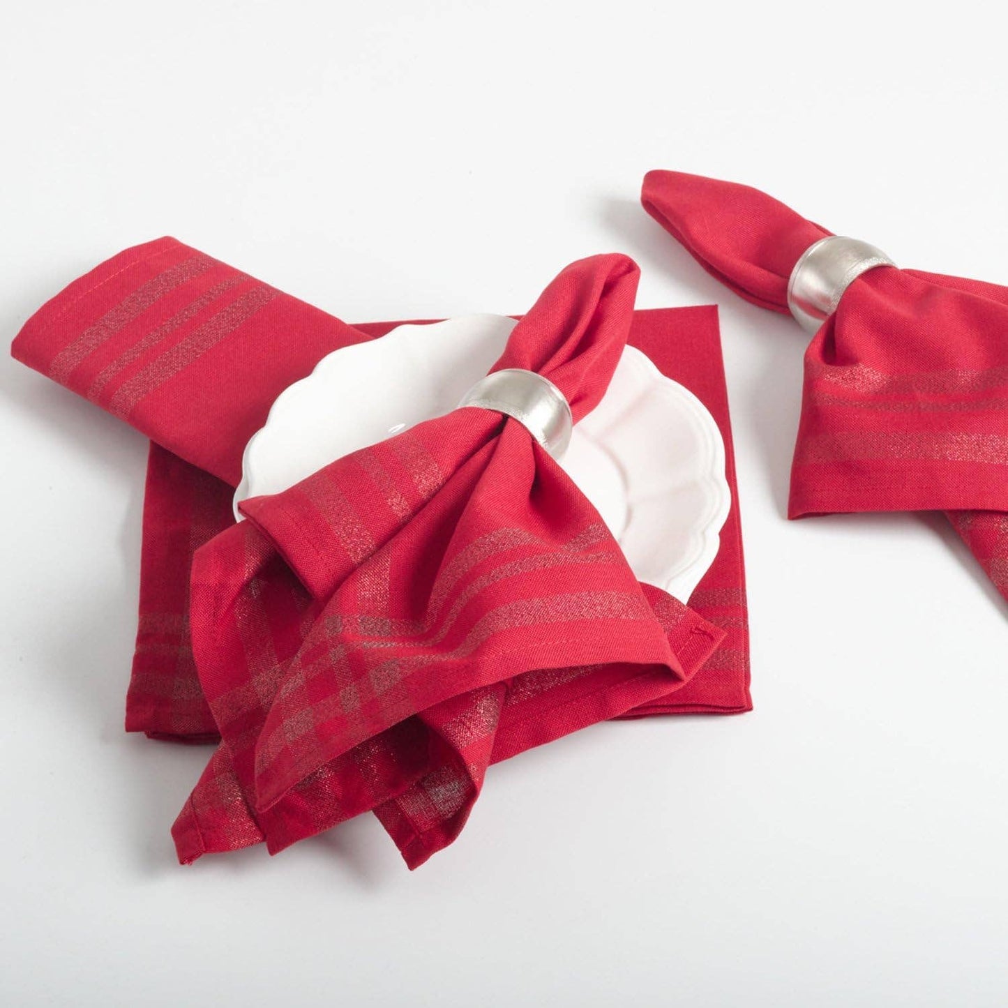 6613 - Red Iridescent Design 20" Cloth Napkin