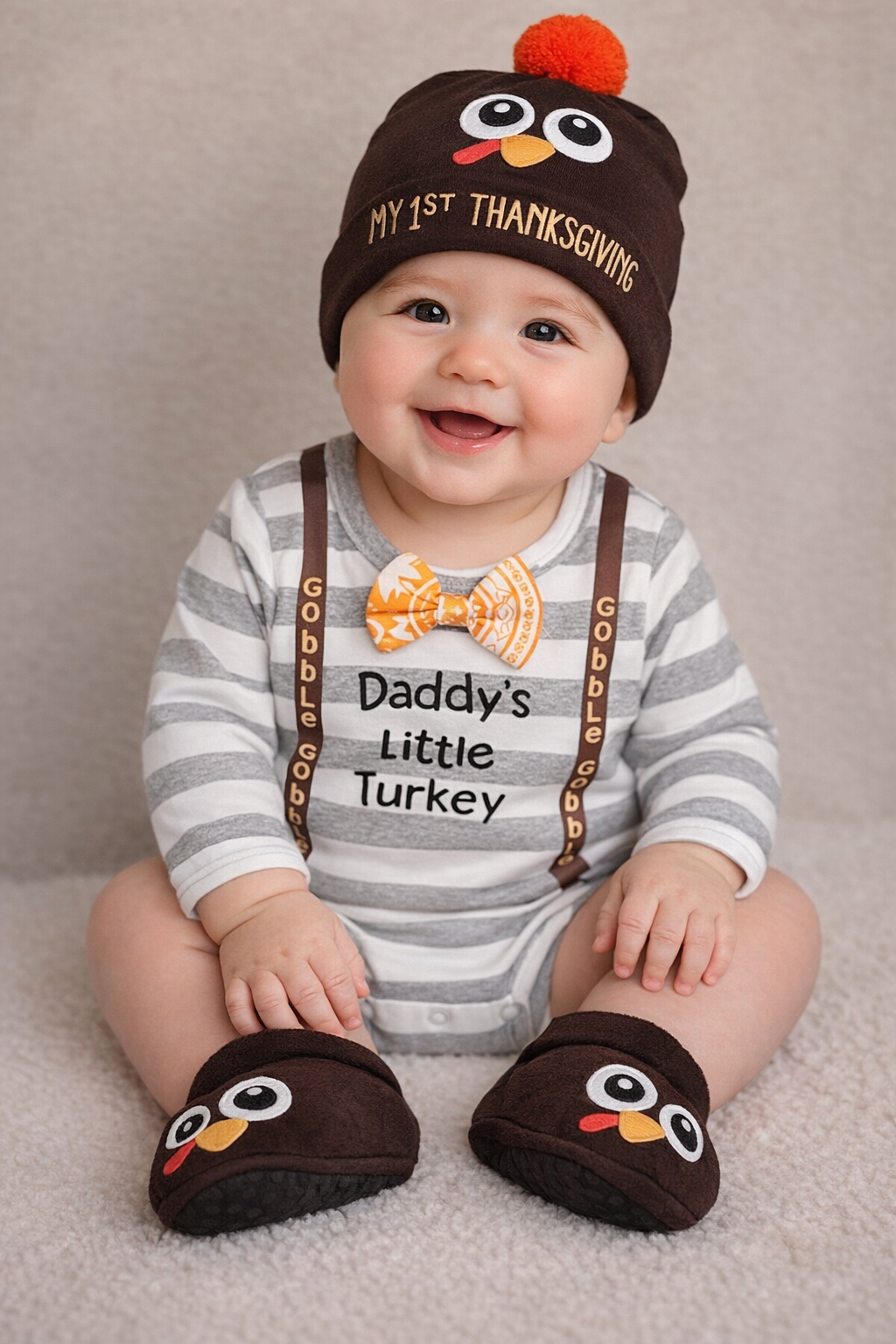 Daddy's Little Turkey 4-Piece Baby Outfit