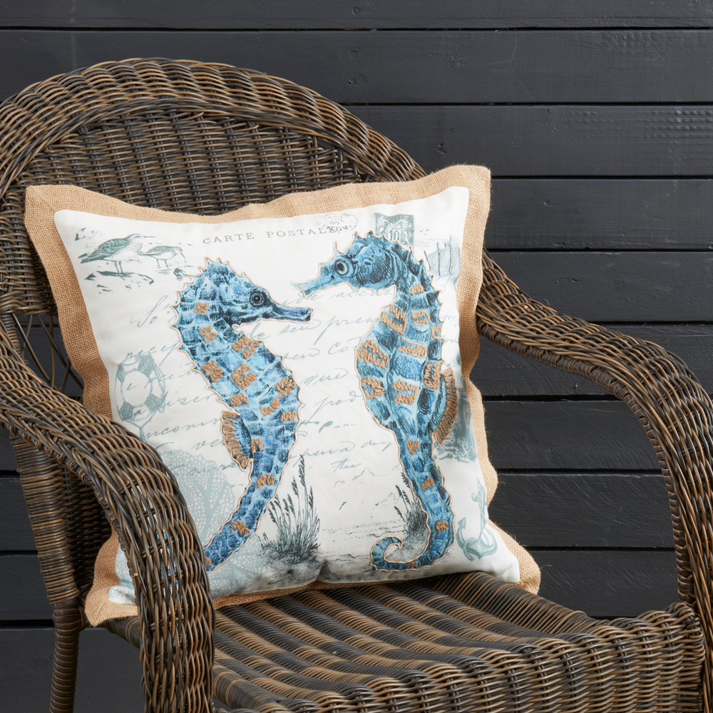 7425 - Sea Horse 18" Outdoor Throw Pillow