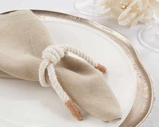 NR801 - Ivory Knotted Rope Napkin Ring