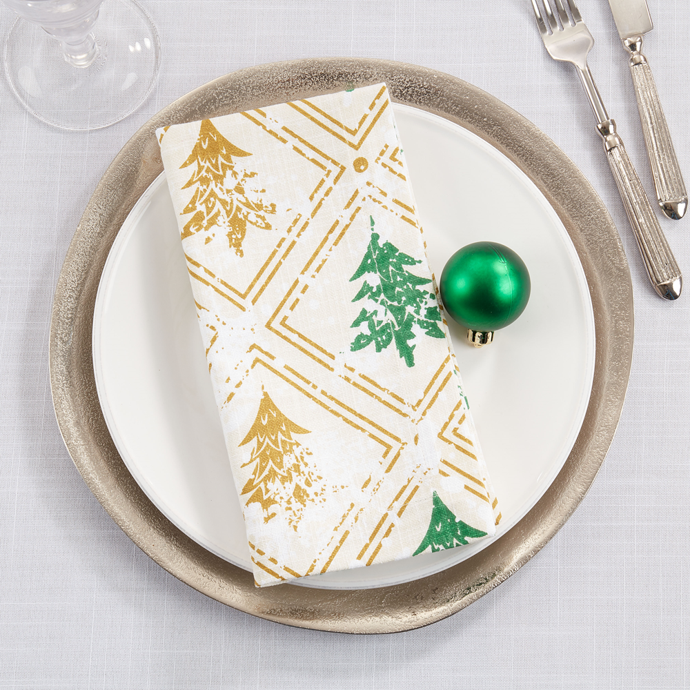 151 - Christmas Trees Cotton 20" Dinner Napkin