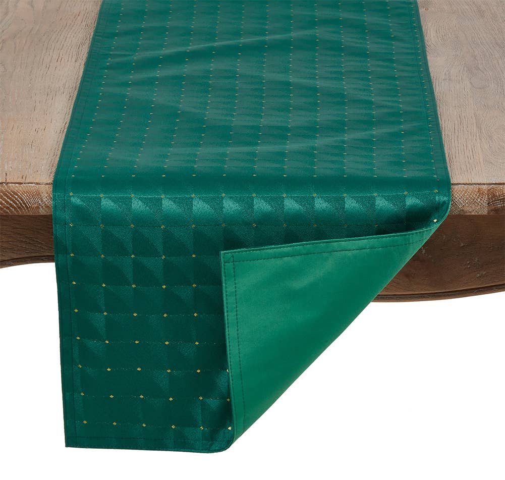 6081 - Metallic Green Plaid 16"x72" Table Runner