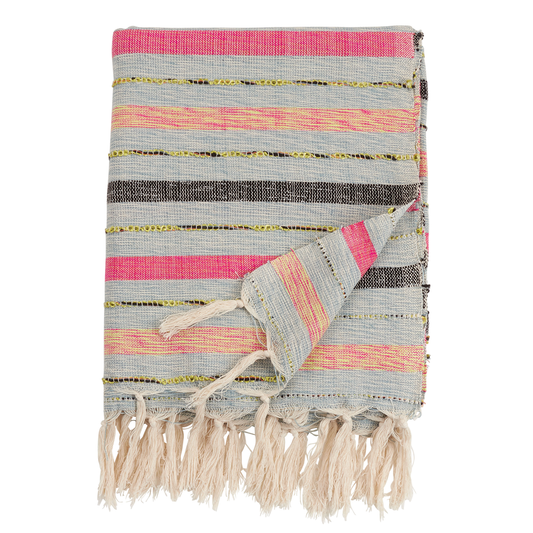 TH331 - Multicolor Stripe Cotton Blend 50"X60" Throw Blanket