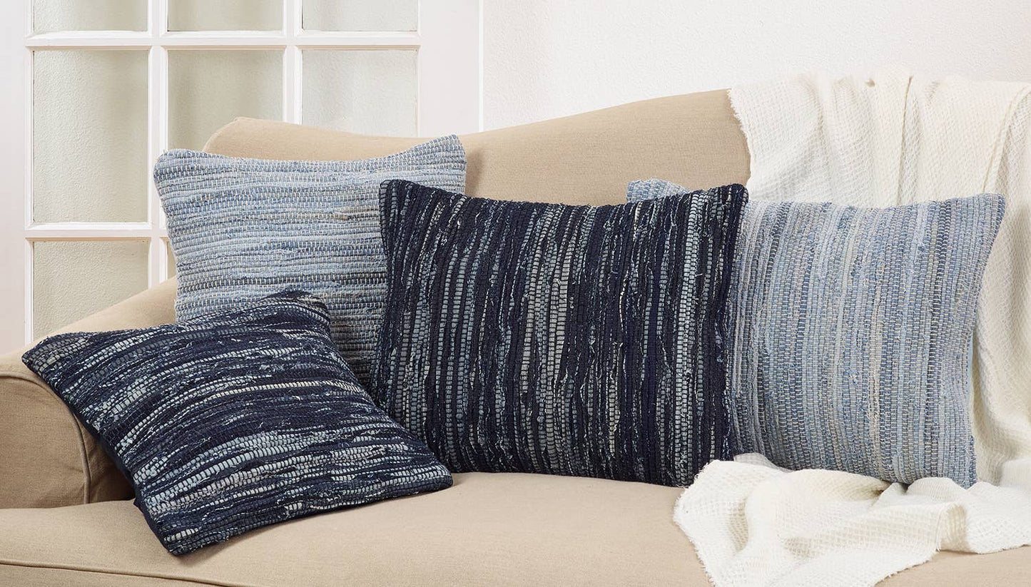 919 - Denim Chindi Cotton Decorative Throw Pillow