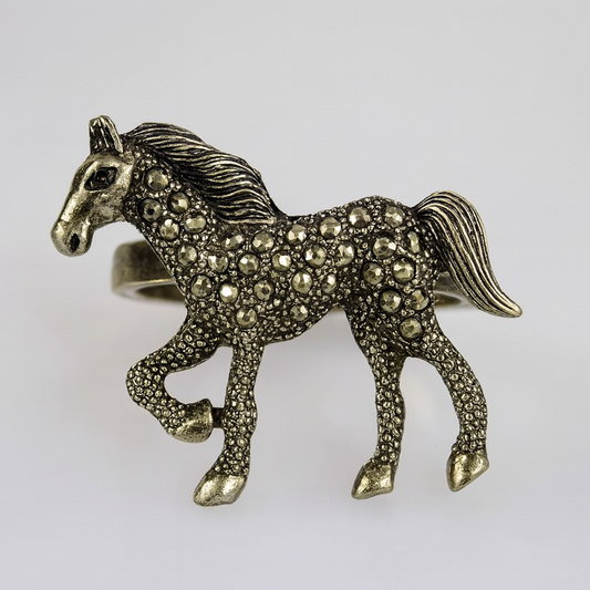 Bronze Bejeweled Horse Napkin Ring