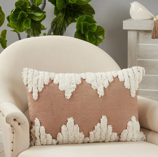 275 - Tufted Cotton 13x20 Modern Throw Pillow