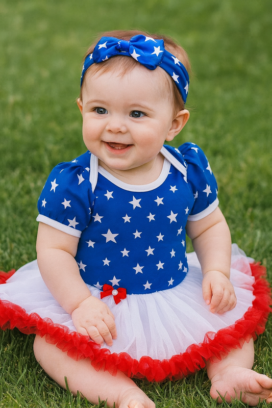 4th of July US Flag Baby Romper Tutu Skirt