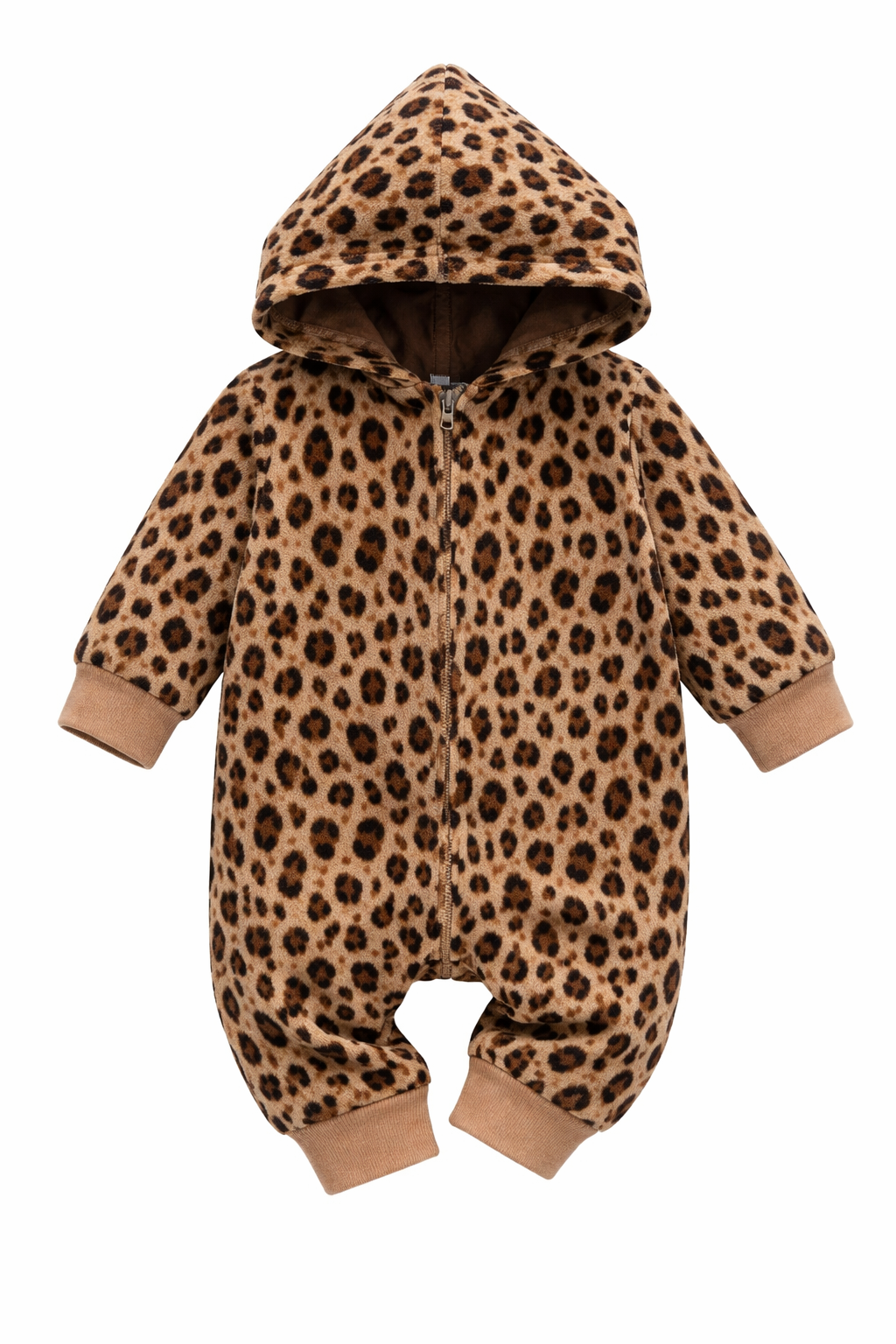 Brown Leopard Baby Romper