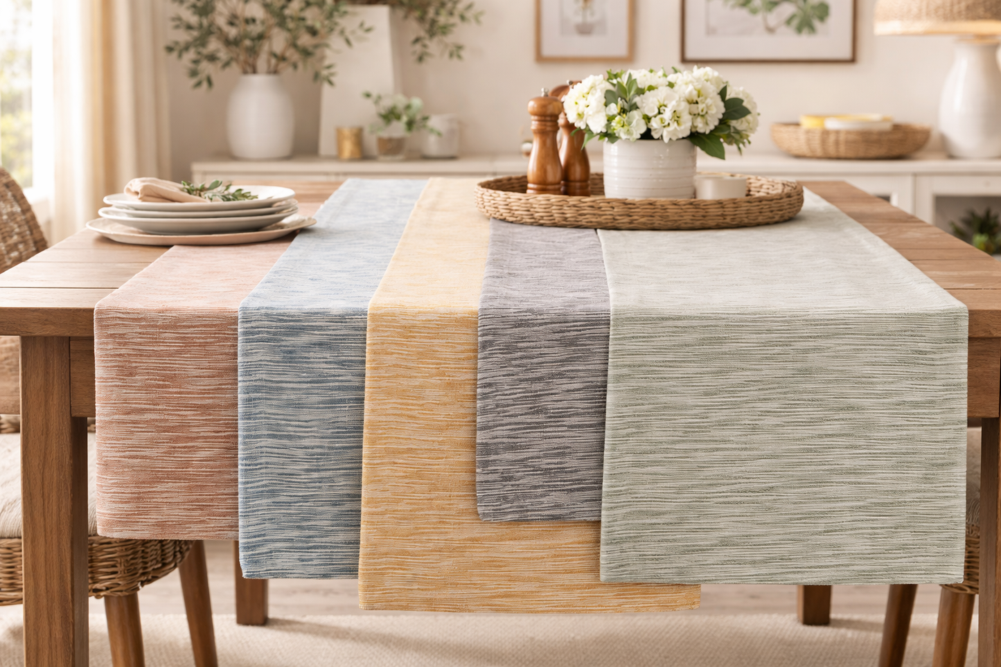Heathered Cotton Table Runner - 13"x75"