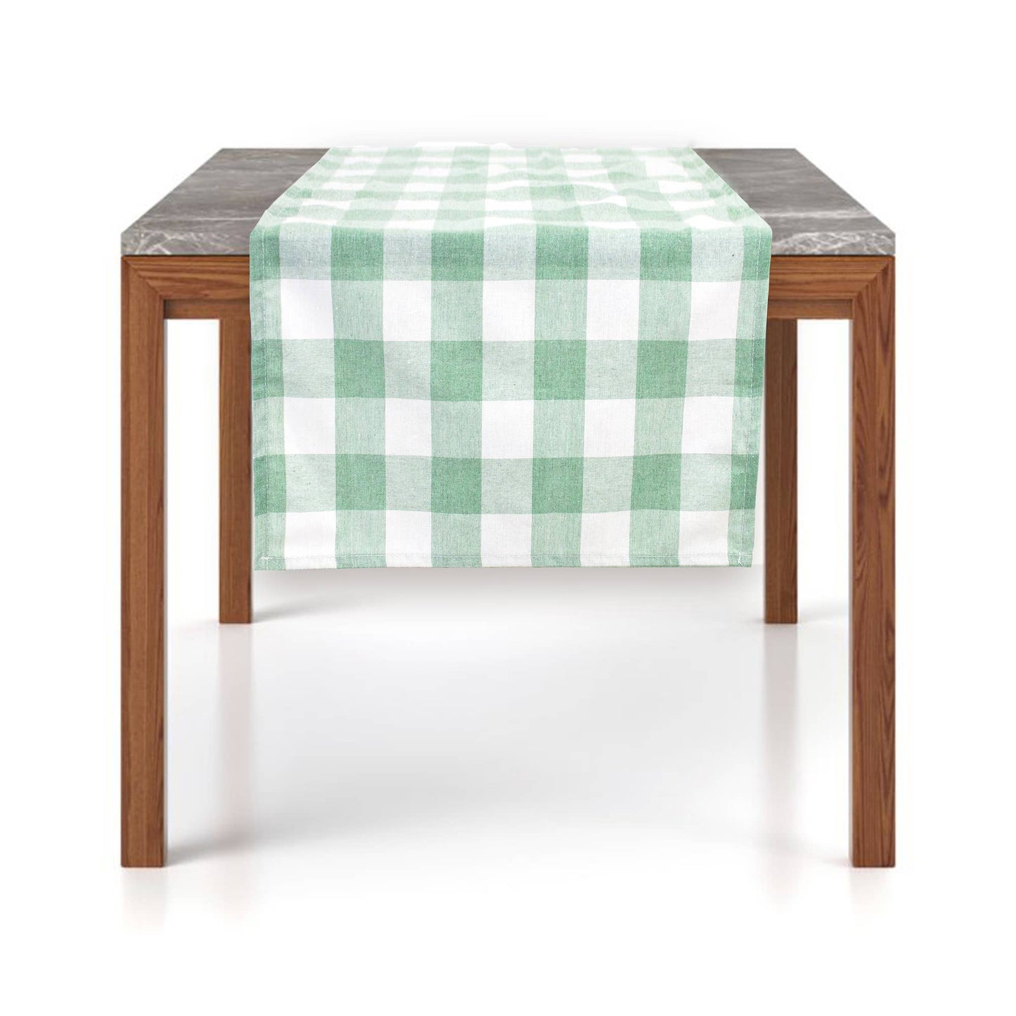 TBL0027 - Green-White Buffalo Plaid Thin Soft Table Runner