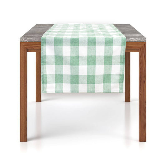 TBL0027 - Green-White Buffalo Plaid Thin Soft Table Runner