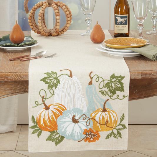 232 - Embroidered Pumpkin Table Runner