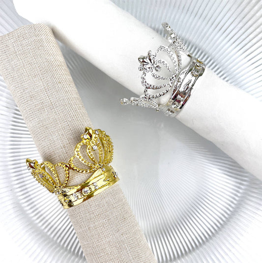NR0179 - Jeweled Crown Metal Napkin Ring