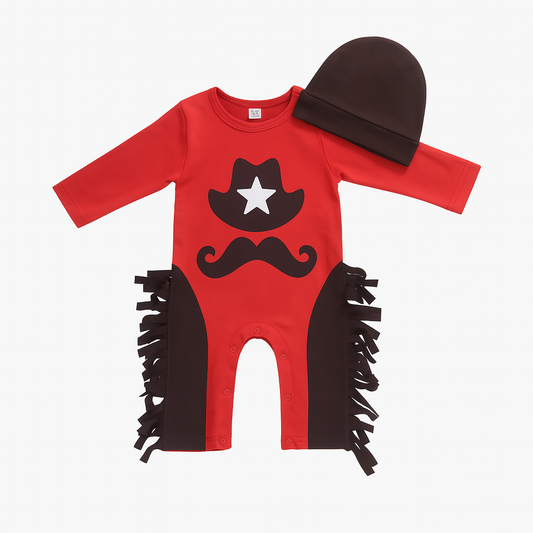 Baby Boy Sheriff Fringed Costume Romper & Hat