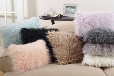 706 - Faux Mongolian Fur Decorative Throw Pillow