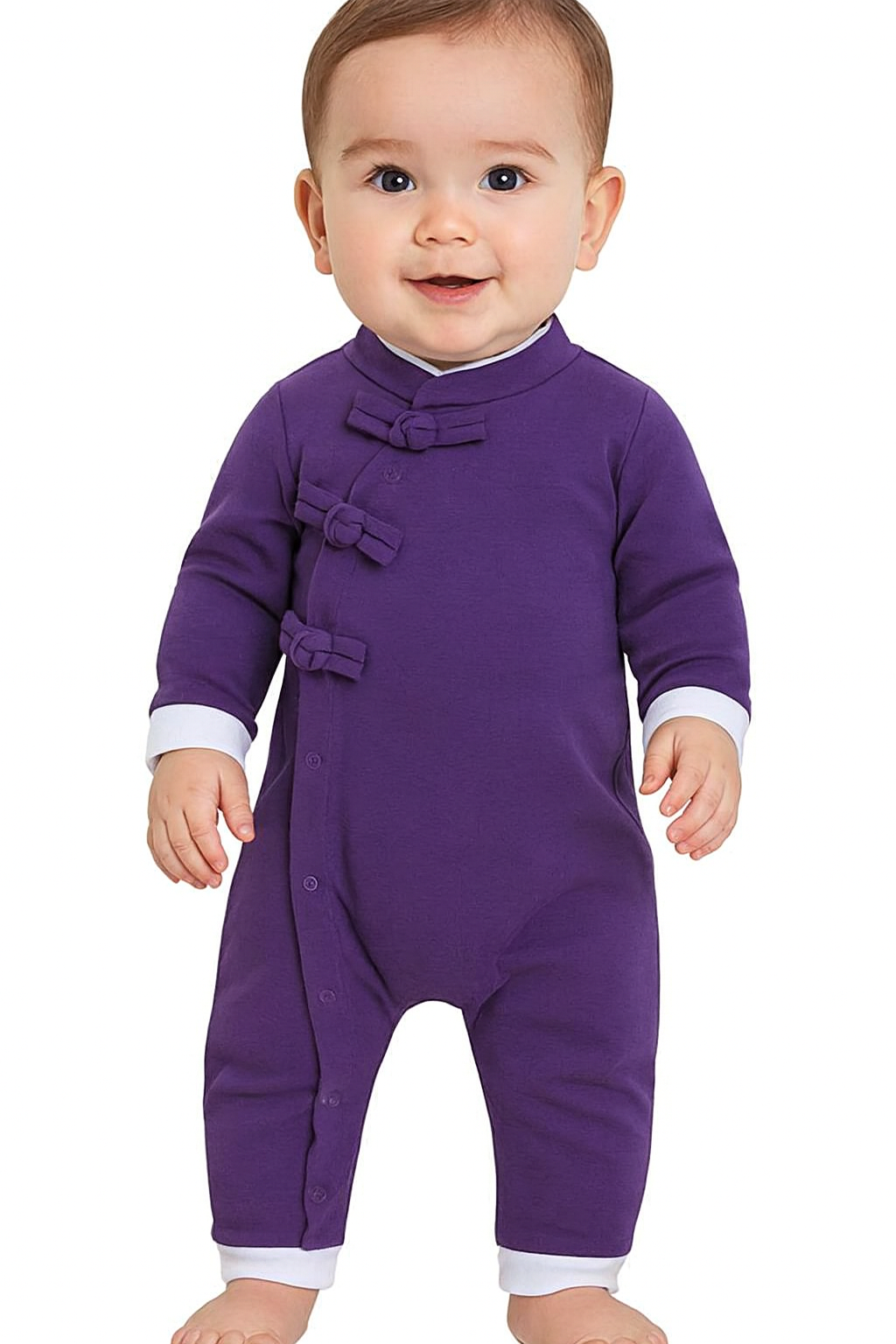 Purple Traditional Chinese Inspired Baby Romper