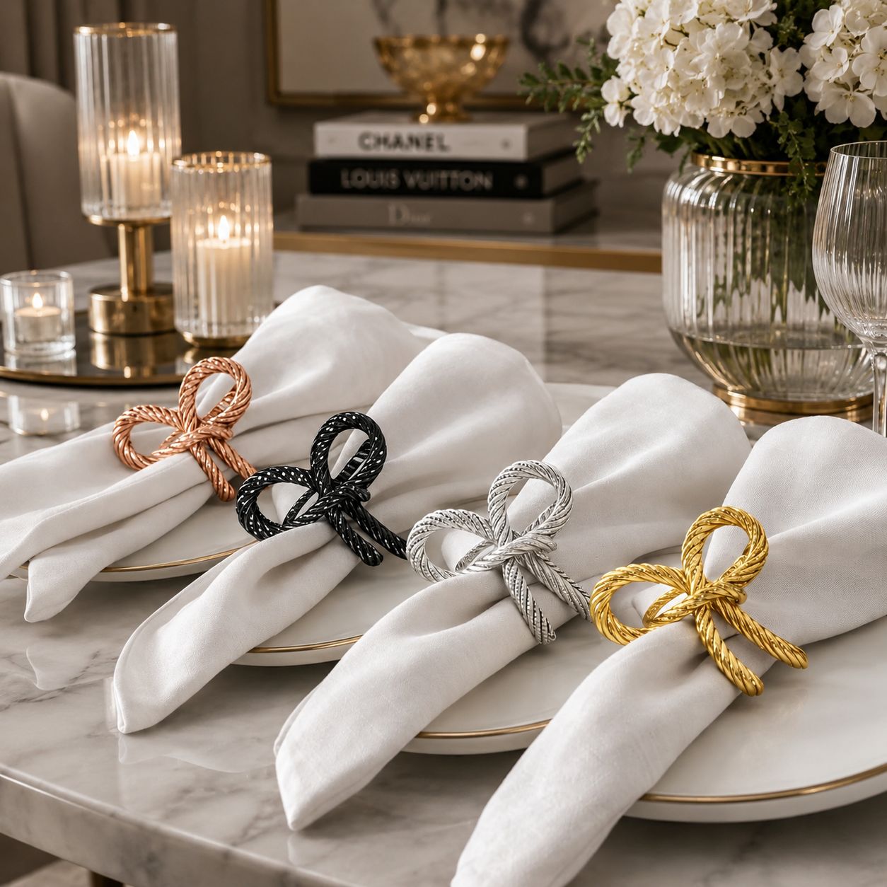 Twisted Bow Metal Napkin Ring