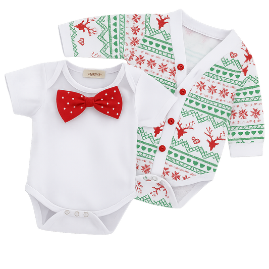 Red Bowtie Christmas 2-Piece Baby Outfit